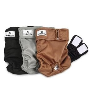 Pet Parents Washable Dog Diapers Extenders 3PC of Dog Diaper XL Blk Gry Tan